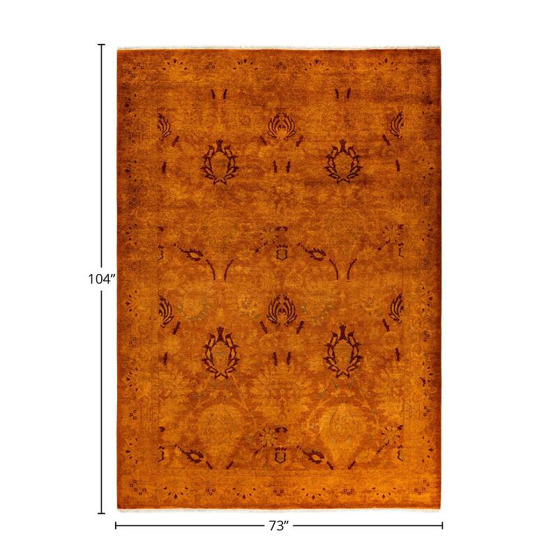 Vibrance, One-of-a-Kind Hand-Knotted Area Rug - Gold, 6' 1" x 8' 8" - 6' 1" x 8' 8"