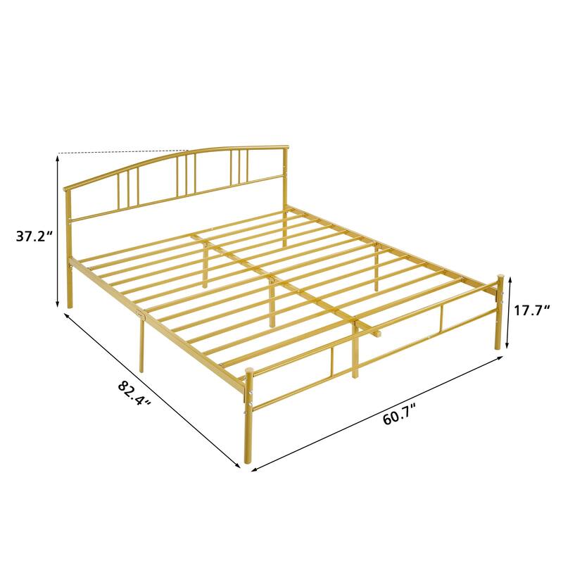 14 Inch Bed Frames Metal Platform Bed with Spindle Headboard Footboard/Mattress Foundation/No Box Spring Needed