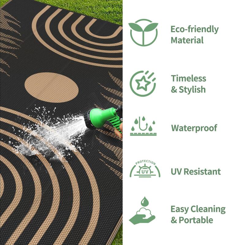 Mcow Reversible Essentials Collection Geometric Woven Outdoor Area Rug