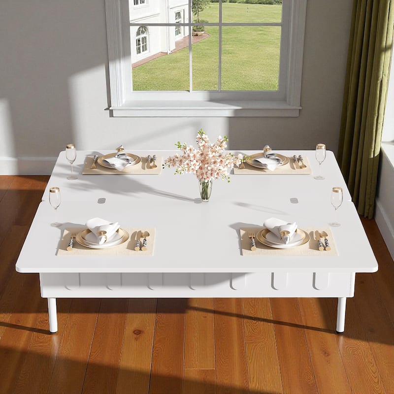 Lift-Top Coffee Table with Hidden Storage and Drawers, Foldable Adjustable Center Table for Living Room, Modern MDF Design