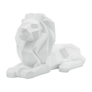 Sagebrook Home Modern Polyresin Geometric Lion Figurine - Stylish Decorative Sculpture for Home Decor - 13" x 6" x 8"