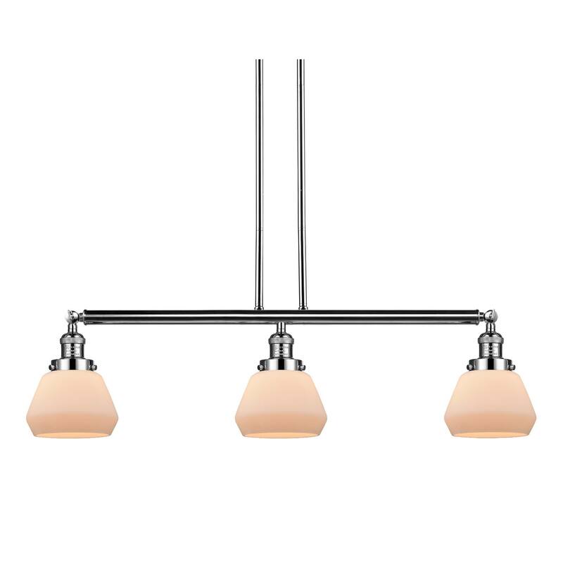 Innovations Lighting Fulton 3 Light 39" Wide Linear Chandelier - Polished Nickel / Matte White Cased