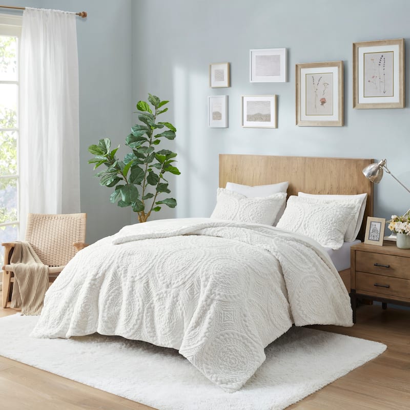Madison Park Nova Ivory Embroidered Medallion Ultra Plush Comforter Set