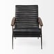 preview thumbnail 14 of 22, Mercana Grosjean Leather Wrap Metal Frame Accent Chair