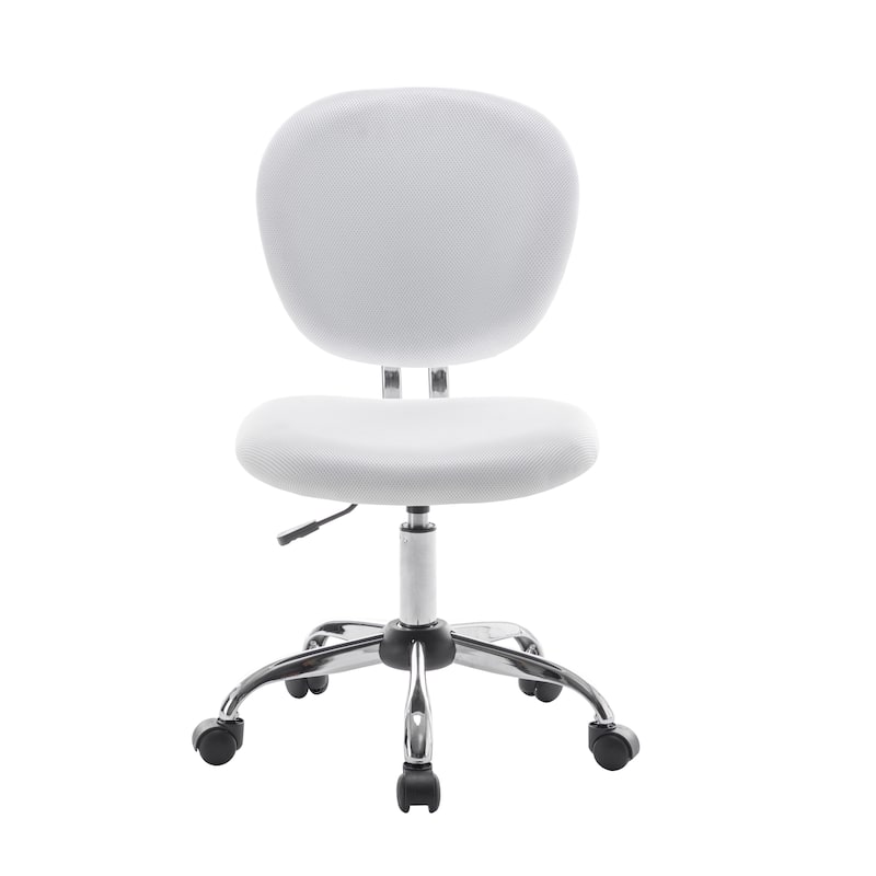 Porthos Home Elsy Mesh Upholstered Armless Office Chair with Chrome Roller Base
