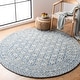 preview thumbnail 2 of 20, SAFAVIEH Handmade Blossom Manuela Modern Floral Wool Rug 4' Round - Blue/Ivory - Round
