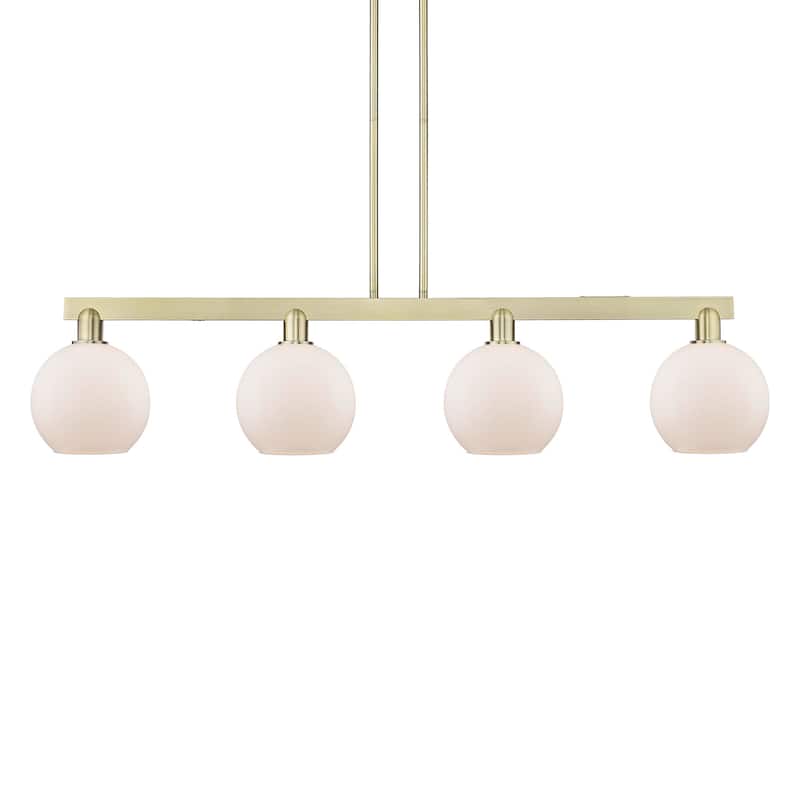 Innovations Lighting 716-4I-11-51 Athens Linear Athens 4 Light 51" - Antique Brass / Matte White