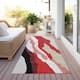 Machine Washable Indoor/ Outdoor Abstract Contemporary Chantille Rug