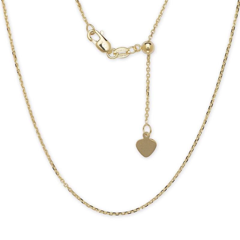 10k Gold Polished Adjustable Cable Chain