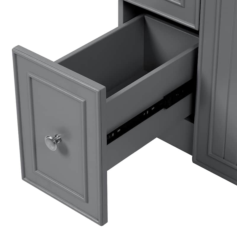 24" Bathroom Vanity Cabinet with Sink, Drawers and Soft-Close Door