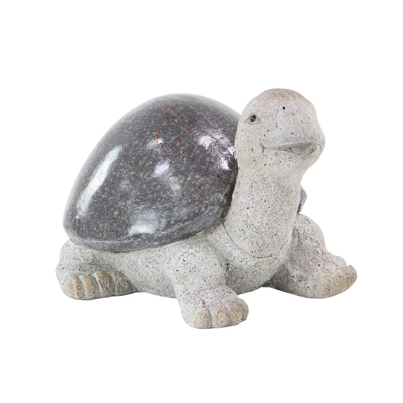 Polystone Turtle Indoor Outdoor Decorative Garden Sculpture - White - Roche River Decor - White