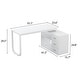 preview thumbnail 62 of 62, L-shaped executive desk With 3 Drawers for Home and Office