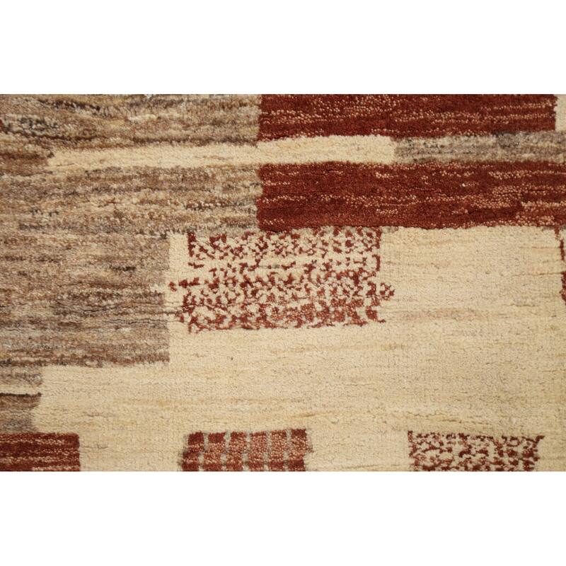 Wool Geometric Gabbeh Kashkoli Oriental Area Rug Hand-knotted Carpet - 3'5" x 5'3"