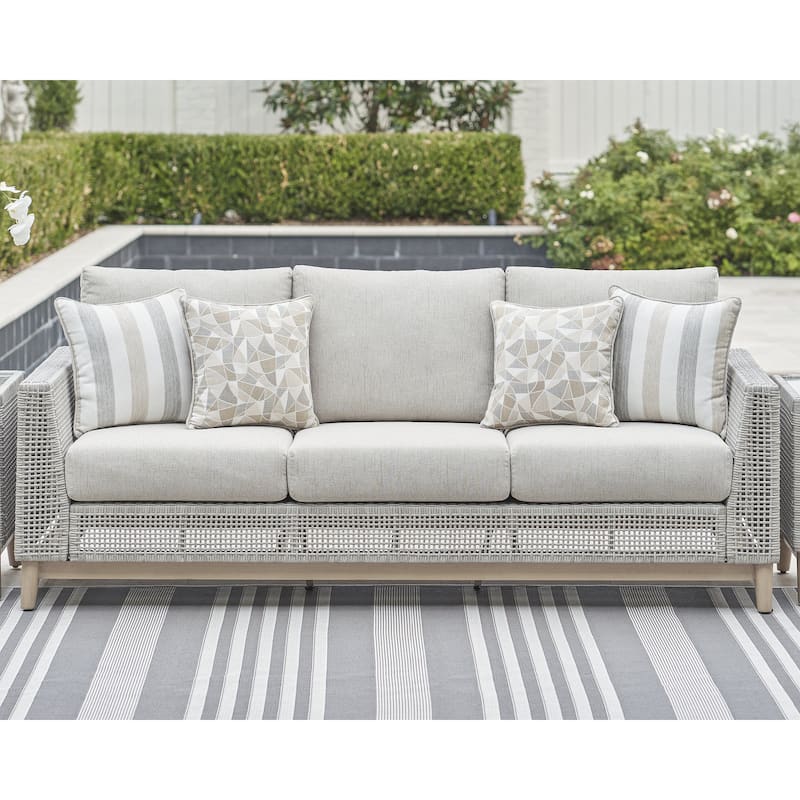 Signature Design by Ashley Seton Creek Gray Outdoor Sofa with Cushion - 82.63" W x 36.25" D x 35.88" H