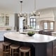 preview thumbnail 8 of 13, Modern 3-Light Black Gold Chandelier Pendant Light with Glass Shades Kitchen Island Light for Dining Room