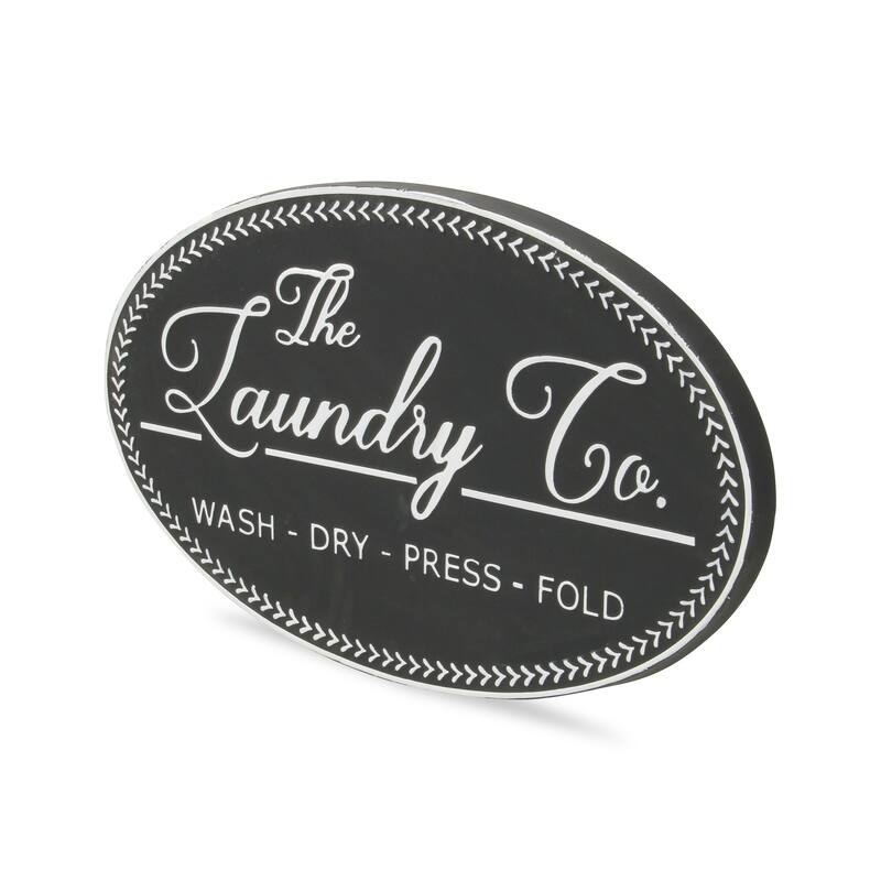 Calix Black Metal Laundry Co Wall Sign