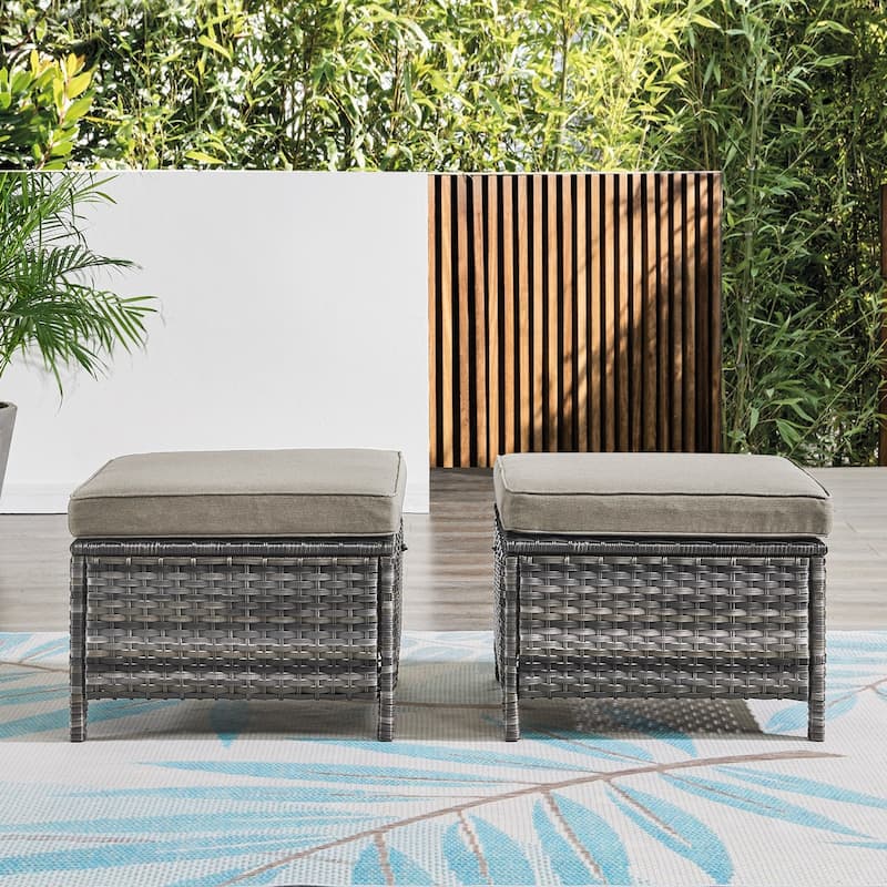 Pocassy 7PCS Outdoor Sofa Swivel Chairs with Fire Pit Table