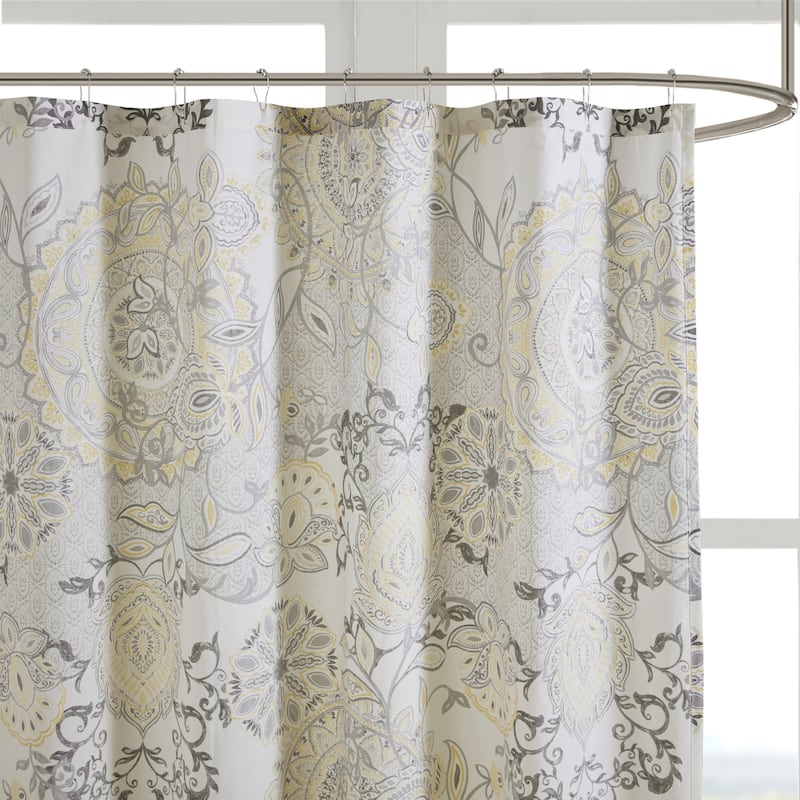 Madison Park Loleta Printed Cotton Shower Curtain