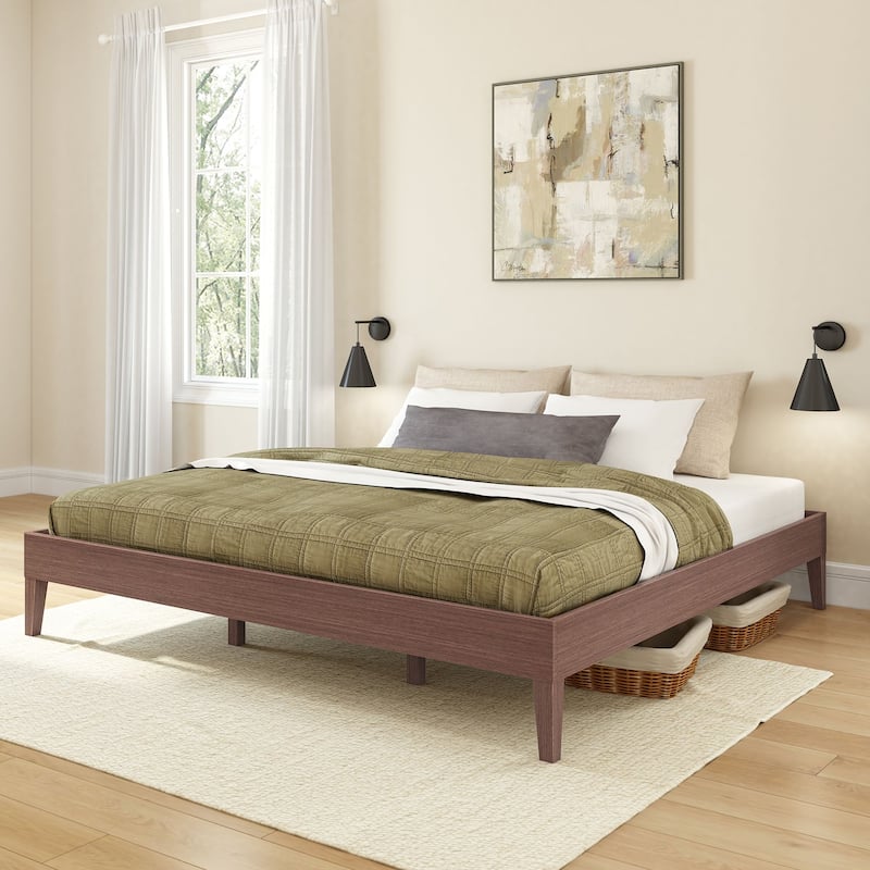Now Furniture King Platform Bed - Dark Brown