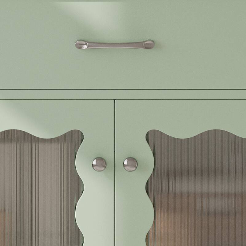 31" Bathroom Vanity with Tempered Glass, Modern Bathroom Cabinet with Rubber Wood legs and Soft close Doors, White