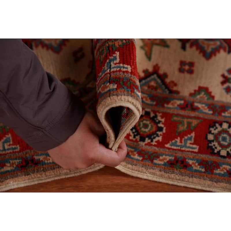 Geometric Kazak Oriental Foyer Rug Handmade Wool Carpet - 2'0"x 3'0"
