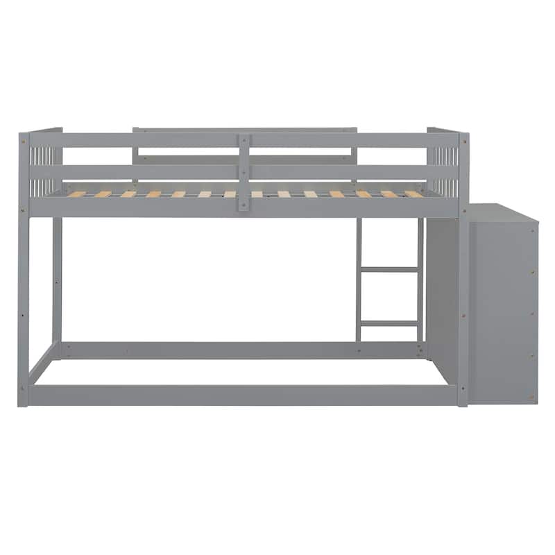 Twin Over Twin Bunk Bed with Storage Drawers and Shelves - Perfect for Sleepovers