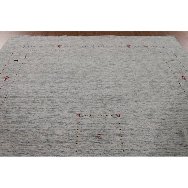 Gabbeh Indian Area Rug Handmade Wool Carpet - 9'1"x 11'8"