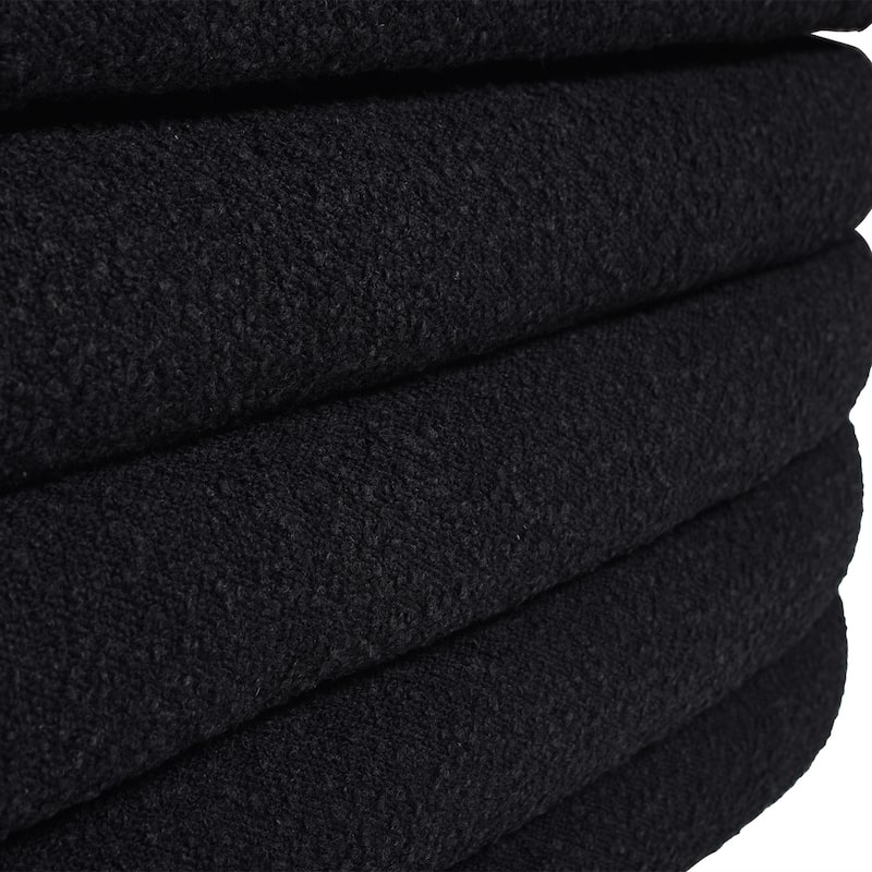 Oval Upholstered End of Bed Bench, Multifunctional Tufted Storage Bench, Shoe Bench with Hidden Storage Compartment