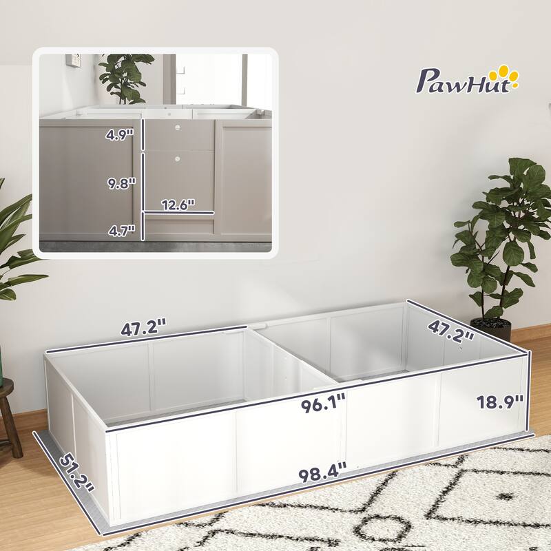 PawHut Whelping Box for Dogs and Puppies, Dog Whelping Box with Washable Waterproof Pee Pad & Adjustable Door for Large Dogs