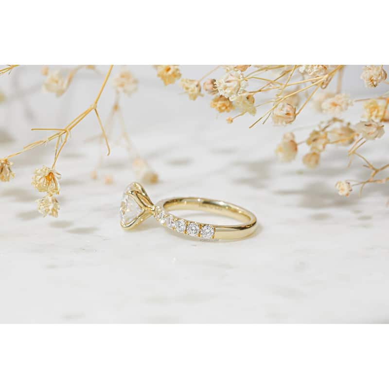 Kobelli 3.90 Carat Lab Grown Diamond Certified 14k Solid Gold Florence Engagement Ring (EF/VS)