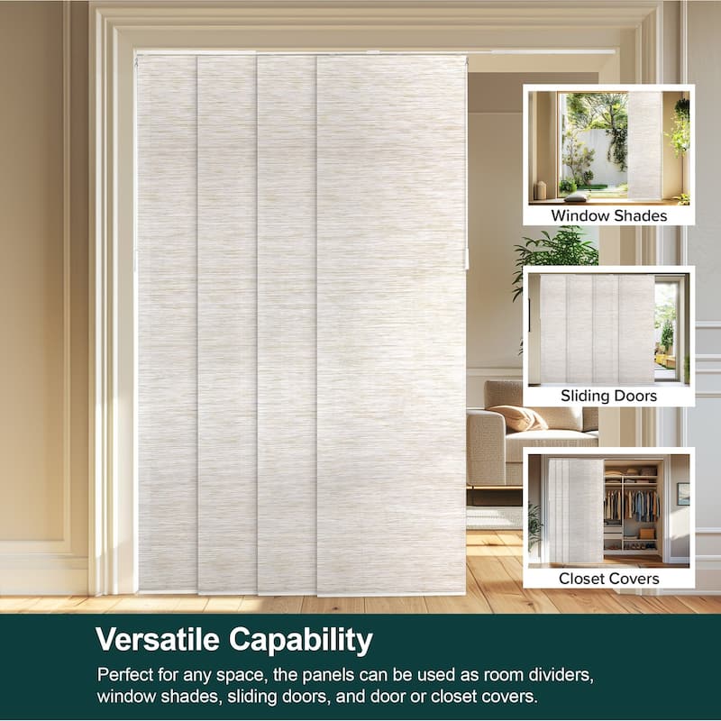 CHICOLOGY Adjustable Sliding Panels, Light Filtering - 46"- 86" W X 92" H