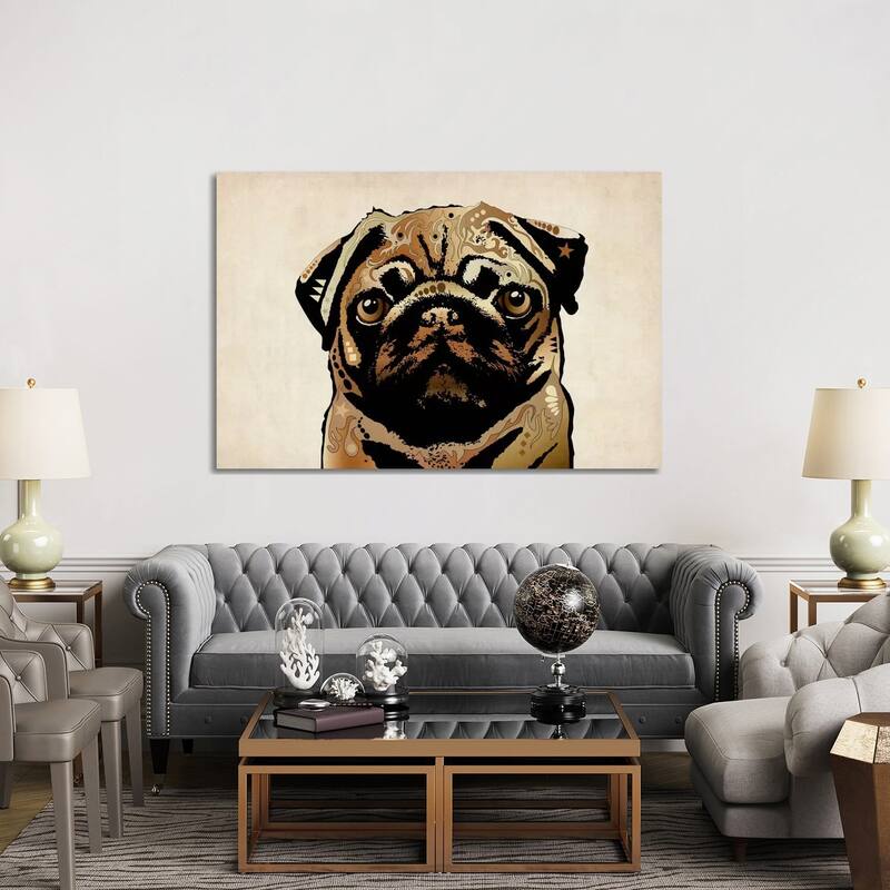 iCanvas "Pug Dog" by Michael Tompsett Canvas Print