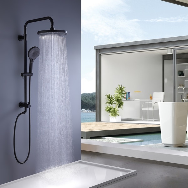 4 Way High Pressure 10 Rain Shower Head Black With Adjustable