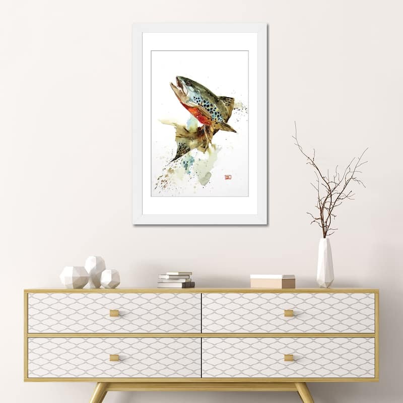 iCanvas "Jumping Brown Trout" by Dean Crouser