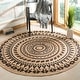 preview thumbnail 4 of 36, SAFAVIEH Handmade Natural Fiber Valentien Casual Jute Rug 10' Round - Black/Natural - Round