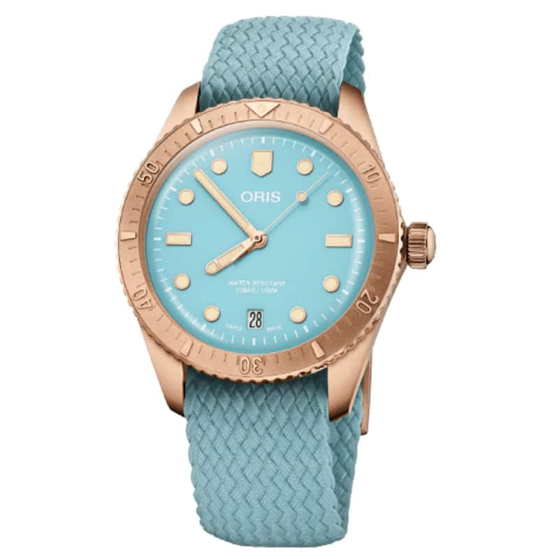 Oris Women's Divers Blue Dial Watch - 0731902BRS - One Size