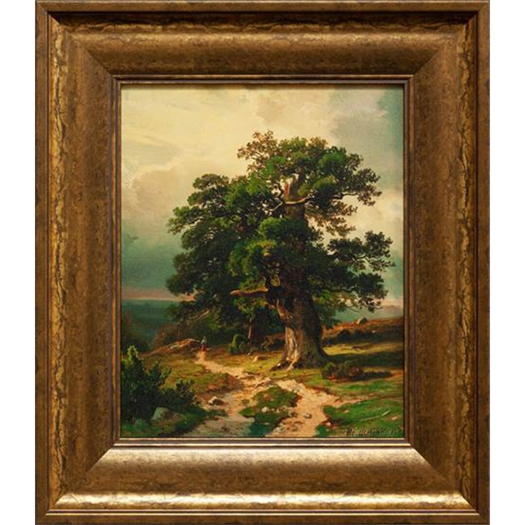 Shop Oak By Ivan Shishkin Oil Painting Print On Museum Quality Canvas Gold 14 X 17 Framed Painting On Sale Overstock 28010240
