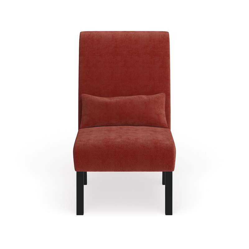 Porch & Den Vista Armless Chenille Accent Chair w/ Kidney Pillow