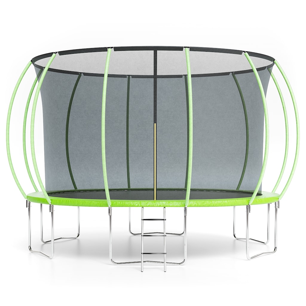 14FT Trampoline, Recreational Trampolines with Enclosure Net and Ladder