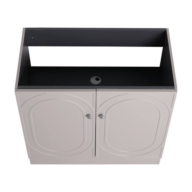 Modern 36 Inch Freestanding Bathroom Vanity Base without Sink, Storage Cabinet with Soft-Close Doors and Adjustable Shelves