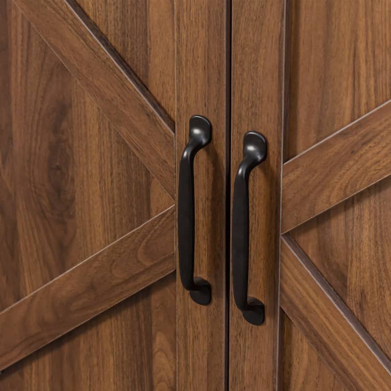 Cabinet with 4 Doors and 4 open shelgves,Freestanding Sideboard Storage Cabinet Entryway Floor Cabinet for Living Room O