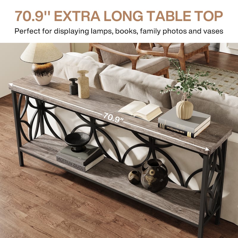 70.9 Inches Narrow Sofa Console Table for Entryway, Living Room