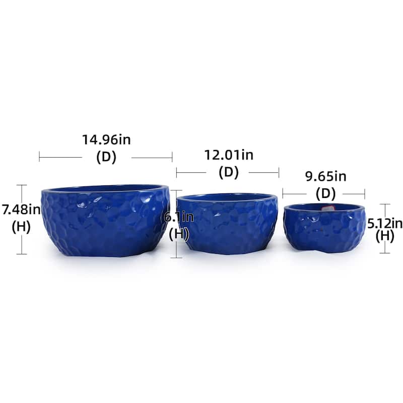 3 Pieces Ceramic Planter Pot, Modern Indoor Outdoor Flowerpot for Patio, Garden, or Windowsills