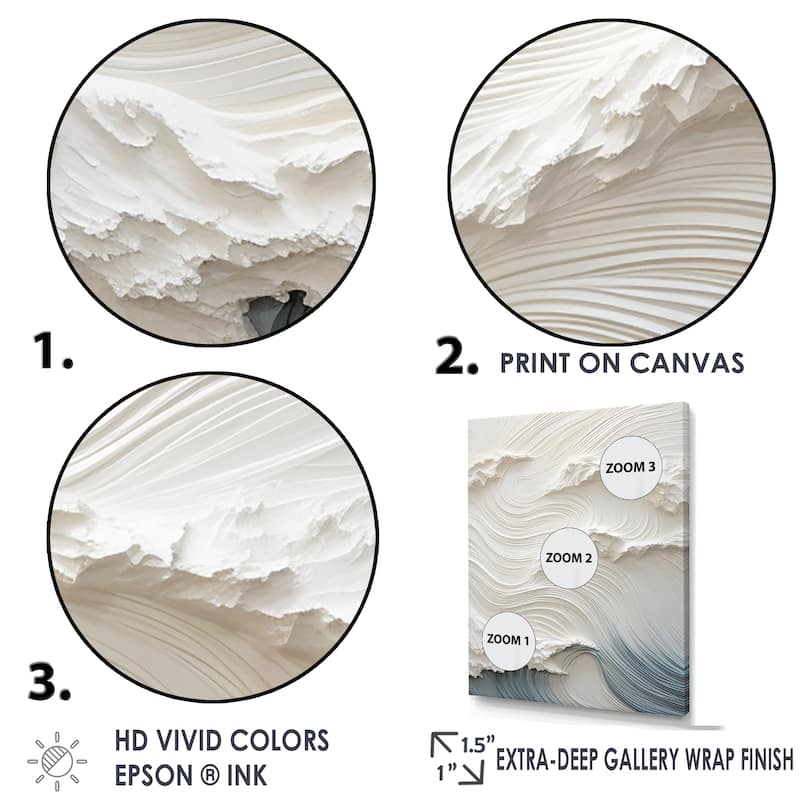 Designart "White And Blue Wave Papercut Style I" Coastal Waves Wall Art
