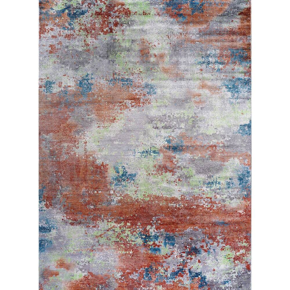 Beverly Rug Queen Abstract Non-Slip Rubber Back Washable Indoor Area Rug