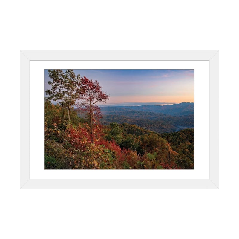 iCanvas "Blue Ridge Parkway Fall Sunset" by Dan Sproul - White - 16x24x1