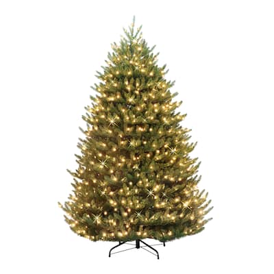 Puleo International 6.5' Pre-Lit Canadian Balsam Fir Artificial Christmas Tree - 6.5
