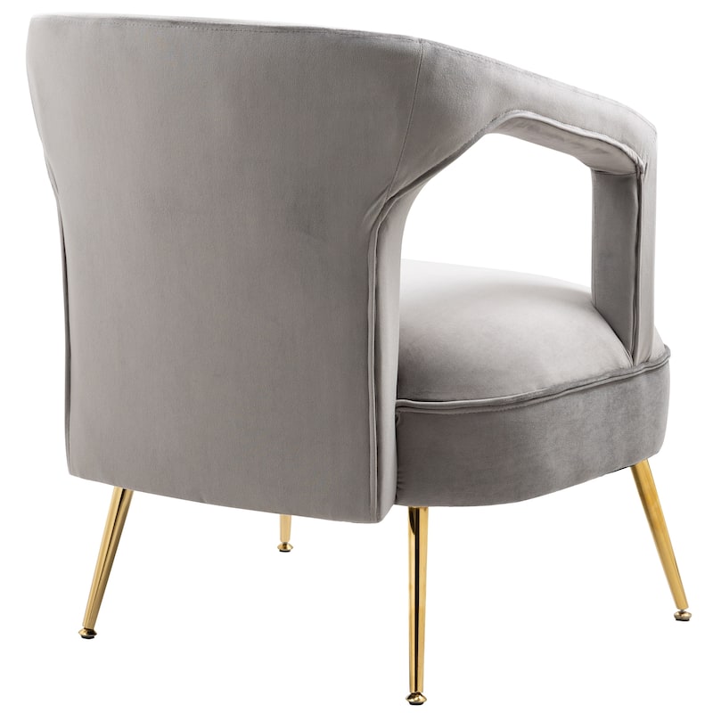 Velvet Upholstered Tufted Livng Room Leisure Chair With Golden feet