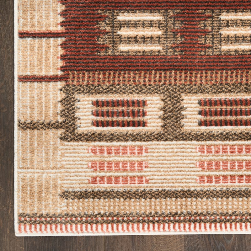 Nourison Nordic Indoor only Geometric Area Rug - 2' x 6' - Rust