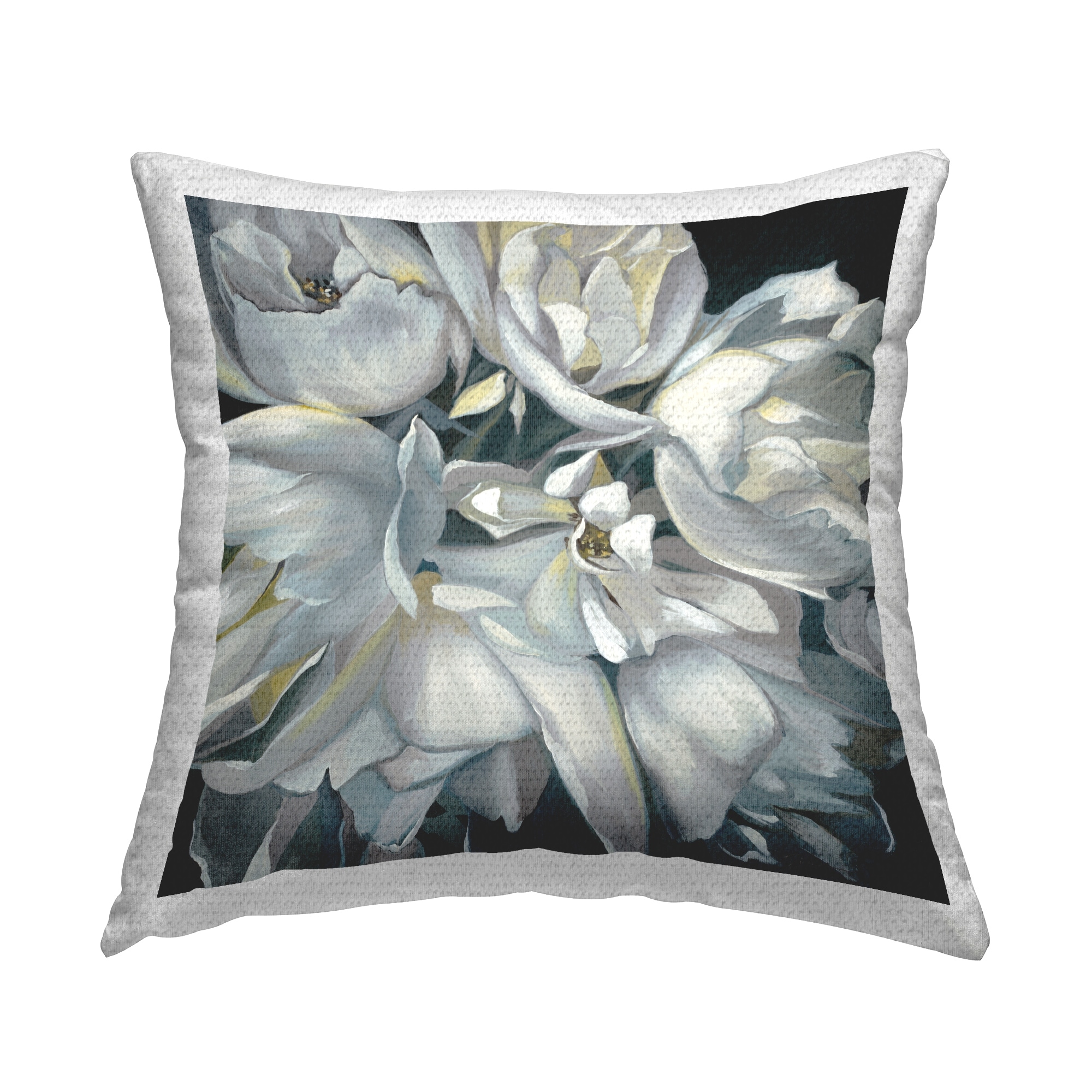 Stupell White Blooming Flower Printed Outdoor Throw Pillow Design by Liz Jardine